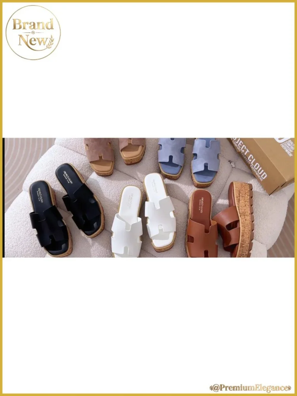 Genuine Leather Wedge Platform Sandals Memory Foam Slip-On